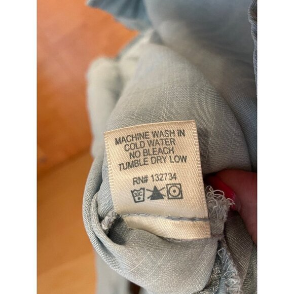 Cloth & Stone Anthropologie Tencel Blue Button Down Belted Dress Sz M - Picture 12 of 12